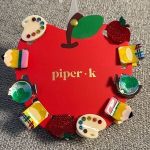 NWT Piper K Back to School First Day of preschool Kindergarten Hair clips
